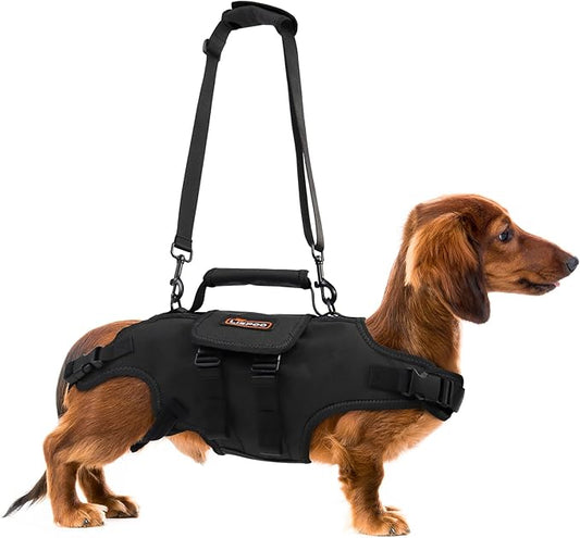 Dog Lift Harness, Full Body Support with Adjustable Control Handle for Medium Senior Dogs, Post-Surgery Recovery & Joint Problems (Oxford Cloth, M)-PurrikoPets