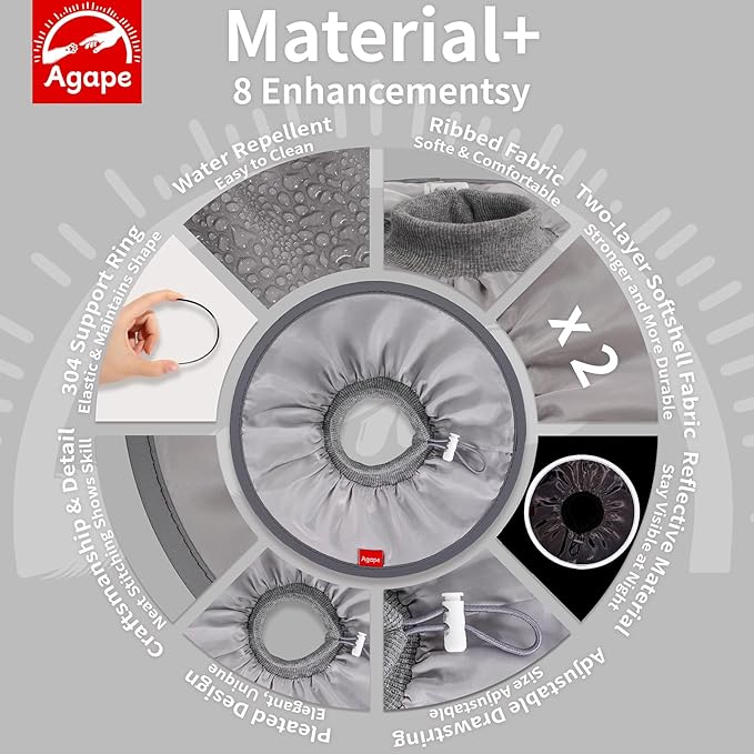 Agape Soft Cat Cone, Lightweight Recovery Collar for Cats to Stop Licking and Scratching After Surgery, Comfy Kitten Cone for Wound Care, Cute E Collar Alternative for Small, Medium, and Large Cats-PurrikoPets