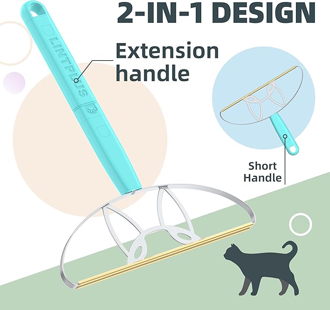 Flex MAX & Pro Pet Hair Remover Kit by LINTPLUS - Dog & Cat Hair Removal Tool for Furniture, Carpets, Rugs & Couches - Easy to Use, Reusable Carpet Scraper for Pet Hair-PurrikoPets