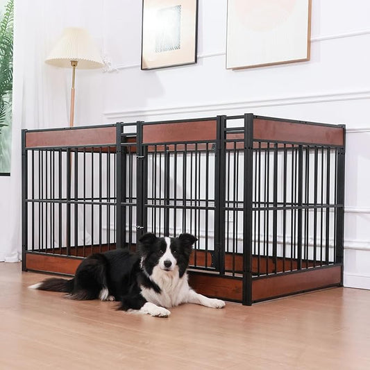 Dog Playpen, 31.5" Height Dog Pen Indoor, Heavy Duty, Safe and Sturdy, Furniture Style Puppy Pen-PurrikoPets