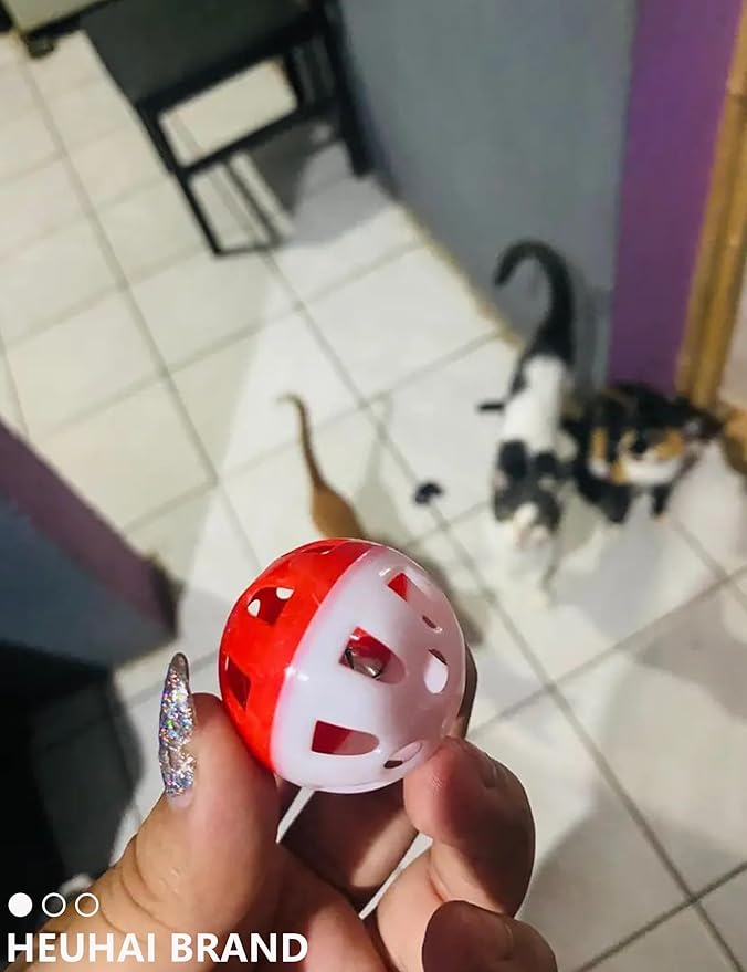 10-Pack Cat Toy Balls with Bell for All Cats, Playtime Paradise (1.5'' - 2.3'', Cat Toys Mega Set)-PurrikoPets