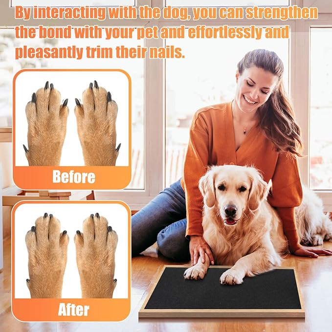 120 Grit Pet Nail Self Adhesive Replacement Emery Paper - Suitable for Small and Dogs with Long Quicks - Scratch Alternatives to Cat and Dog Nail Clippers (10in*13ft, Black, 120 Grit)-PurrikoPets