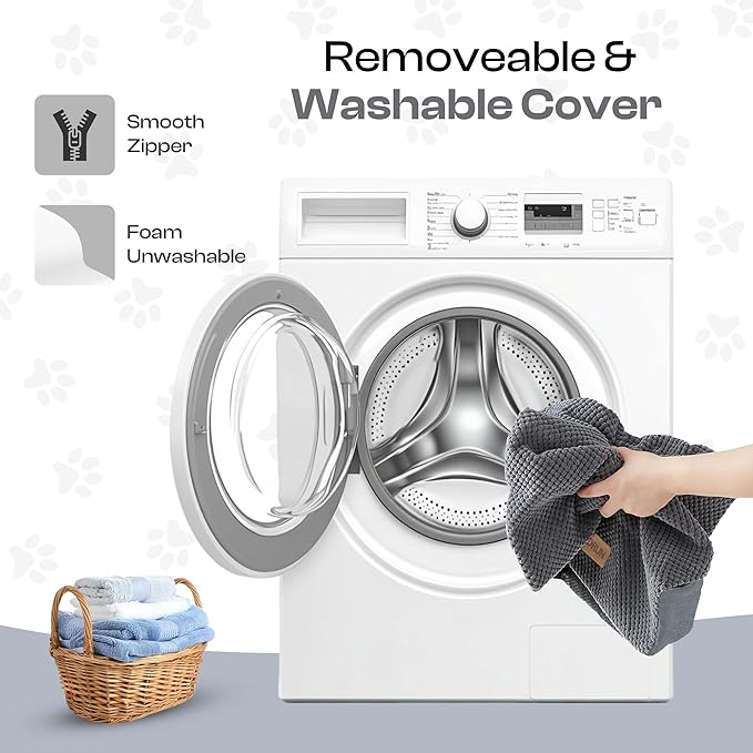 Dog Stairs for High Beds Up to 30", Extra-Tall 24.5" 5-Step Foam Pet Ramp with Washable Cover, Gentle Slope Steps, Bed & Couch Ladder for Small Medium Dogs & Senior Cat, Puppy Climbing Stairs-PurrikoPets