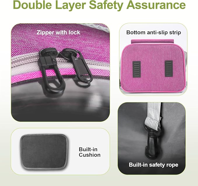 Expandable Cat Backpack,Cat Bubble Backpack Carrier for Carrying Cats, Pets and Small Dogs,Airline-Approved,Designed for Travel, Hiking, Walking,Car （Pink-PurrikoPets