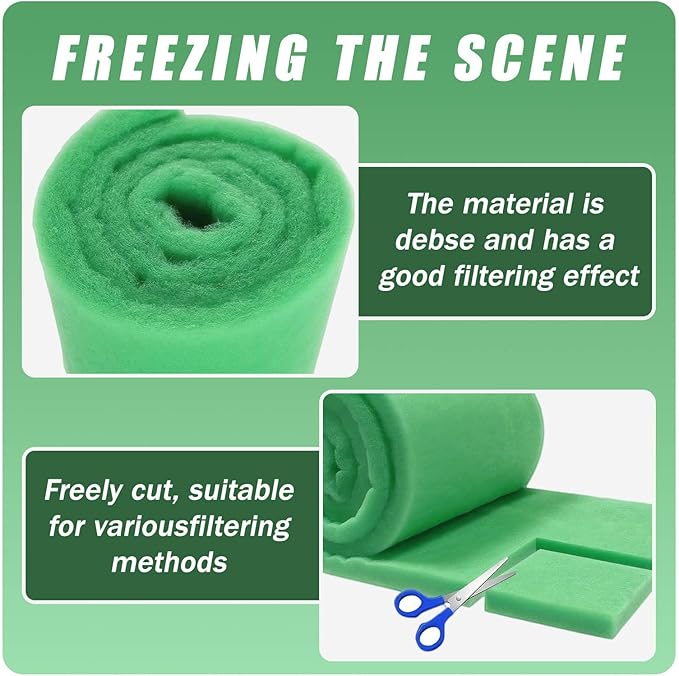 2PC Aquarium Filter Media Floss - 12"x78" (13ft per Roll) Total 12ft - 1" Thick Premium Polyester Filter Pad for Fish Tank - Mechanical Filtration, Crystal Clear Water, Fits Most Filters-PurrikoPets