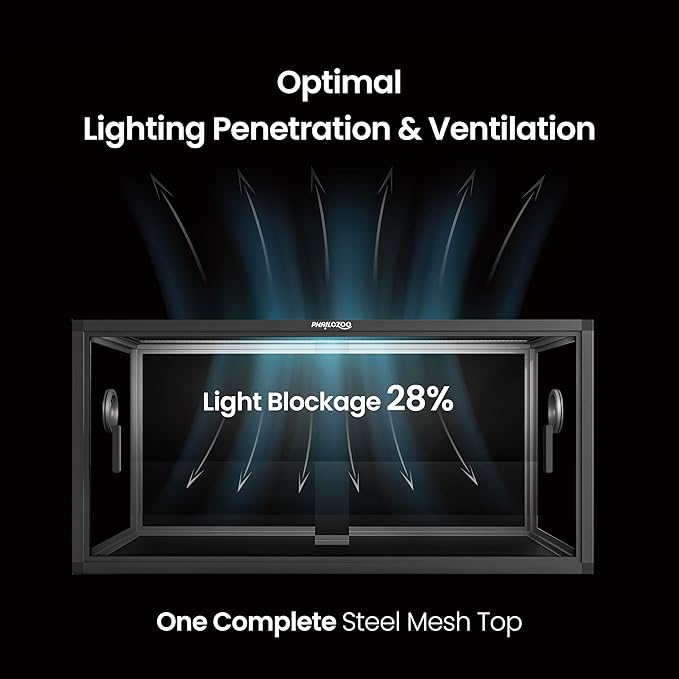 50 Gallon Bearded Dragon Tank, Reptile Enclosure for Easy Maintenance, Front Opening Reptile Tank with Top Screen Ventilation & Glass Sliding Door 36''x18''x18''-PurrikoPets
