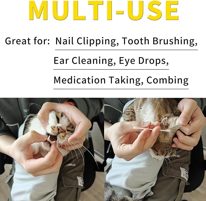 2PCS Cat Wrap for Cutting Nails, 21x21in Self-Adherent Pet Cat Grooming Wrap for Medicine, Nail Clipping, Teeth Brushing, Ear Cleaning | Anti-Escape Anti-Bite Anti-Scratch (Solid)-PurrikoPets