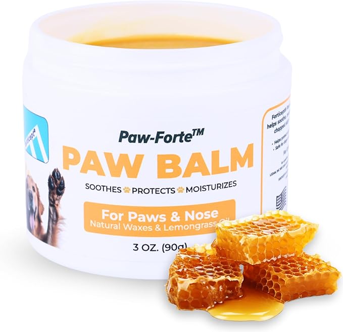 Forticept PAW Balm | Dog Paw Protector from Hot Pavement, Dirt, Salt, Ice and Snow | Soother and Moisturizer for Cracked Dog Paw Pads | Natural Wax Based, Lick Safe 3 oz-PurrikoPets