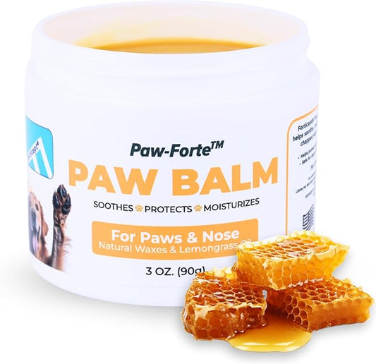 Forticept PAW Balm | Dog Paw Protector from Hot Pavement, Dirt, Salt, Ice and Snow | Soother and Moisturizer for Cracked Dog Paw Pads | Natural Wax Based, Lick Safe 3 oz-PurrikoPets