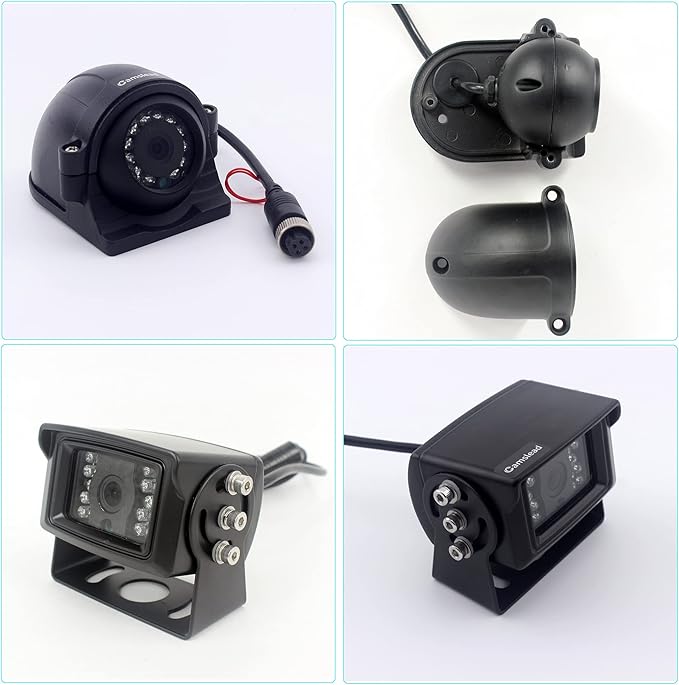 10 inch Screen 1080P Backup Camera System with Wired, DVR Recorder, Quad Split Screen, Car Monitor + 2X Waterproof Reversing Cameras + 2X Safety Sides Camera, for Camper, Trailers, Truck, RV-PurrikoPets