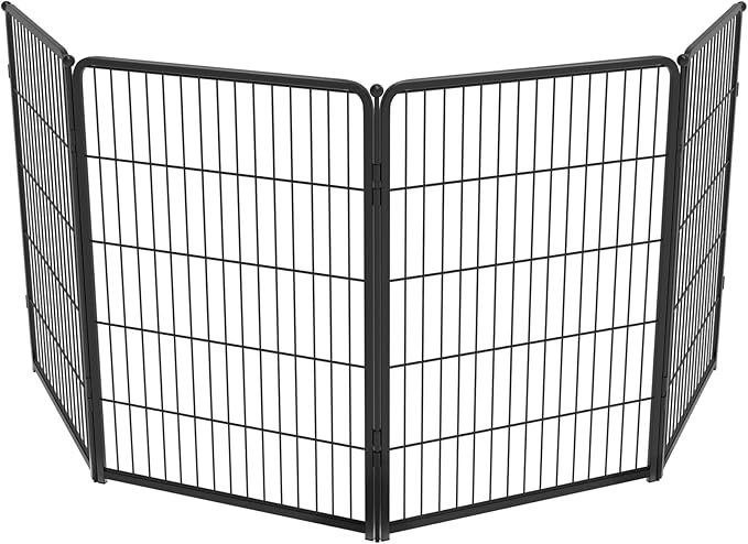 FXW Homeplus Unleashed Indoor Dog Playpen - Stress-Free and Safe Play, Heavy Duty 40 Inch 4 Wire Panels Dog Pen for Medium and Large Dogs, Black│Patented-PurrikoPets