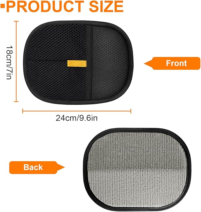 2 Pcs Pet Hair Removal Gloves，Electrostatic Pet Hair Remover,Reusable Cat & Dog Hair Remover for Couch, Furniture, Bed (Black)-PurrikoPets