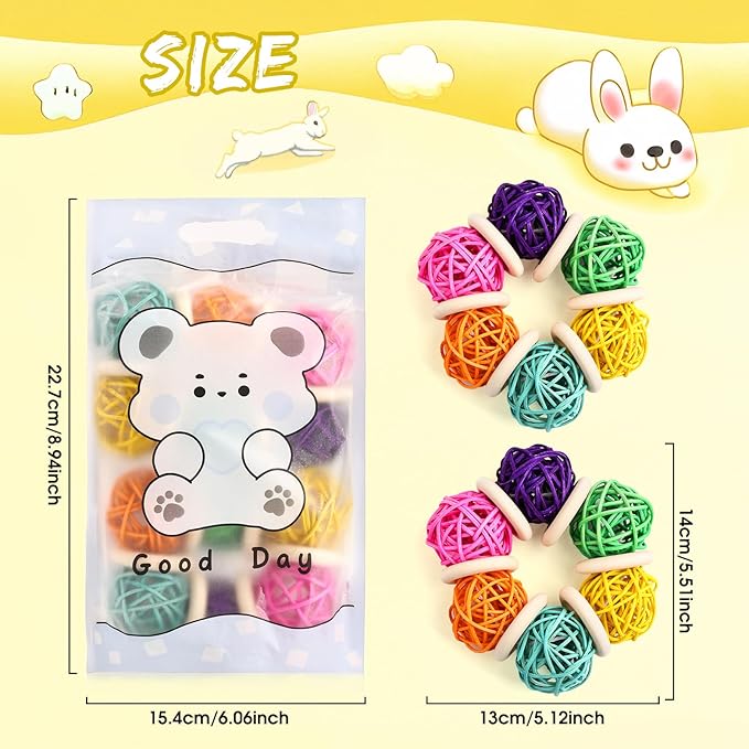 2 Pcs Natural Grass Chew Balls for Rabbits, Chinchillas, Hamsters & Mice - Safe Dental Health Toys for Teeth Grinding, Chewing & Dental Care, Small Animal Enrichment Chew Toys-PurrikoPets