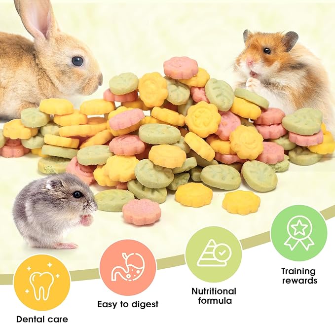 Abizoo 3 Vegetable Chews Treats: Grain Free Natural Snacks with Beet, Carrot, Spinach for Hamsters, Rabbits, Guinea Pigs & Gerbils Crunchy for Digestive Support & Dental Health 1.76oz/50g-PurrikoPets