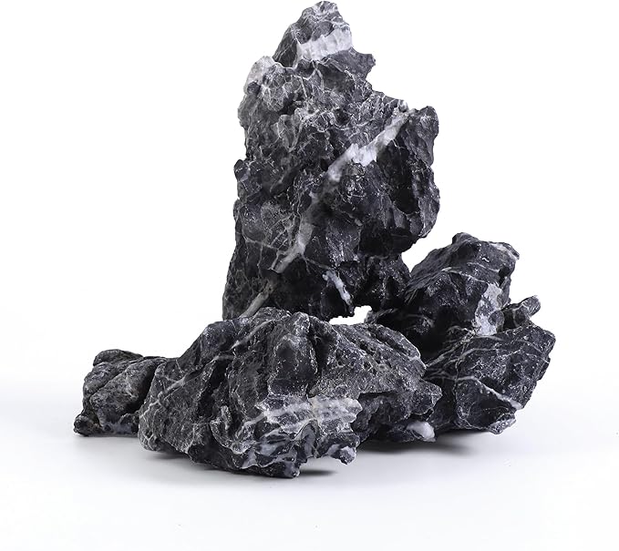 2-6 Inches Natural Seiryu Stone 4 PCS Aquarium Rocks for Aquascaping, Aquarium Landscaping, Terrariums, Fish Tank Decoration, Vivariums, Paludarium, Reptile and Amphibian Enclosures-PurrikoPets