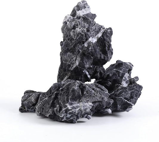 2-6 Inches Natural Seiryu Stone 4 PCS Aquarium Rocks for Aquascaping, Aquarium Landscaping, Terrariums, Fish Tank Decoration, Vivariums, Paludarium, Reptile and Amphibian Enclosures-PurrikoPets