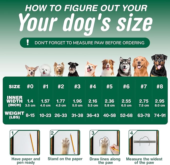 Dog Shoes for Medium Dogs, Large Dog Boots for Winter Snow, Hot Pavement, Dog Booties & Paw Protectors Size 3-PurrikoPets