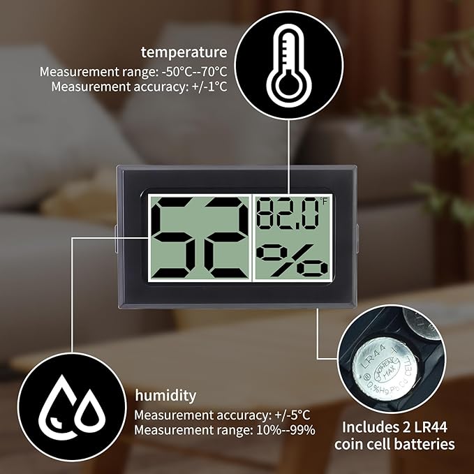 Acrylic Tarantula Enclosure, Reptile Terrarium Breeding Tank w/Temperature Hygrometer,Habitat Reptiles Feeding Box Isopod Terrarium Cage for Insect Lizard Home Office (Reptile-Tank-L(Tray))-PurrikoPets