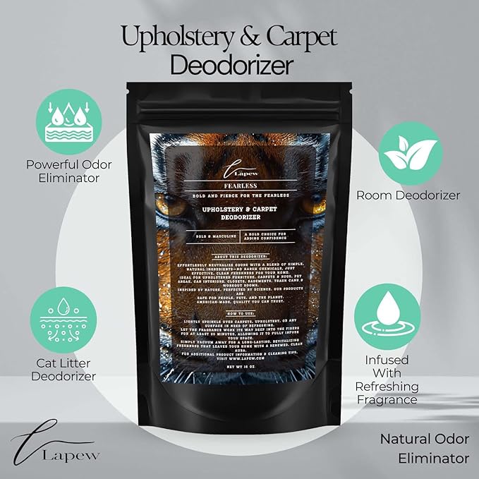 Fearless Carpet Freshener Powder: Powerful Odor Eliminator for Home, Upholstery Deodorizer, Carpet Deodorizer, Pet Urine, Cat Litter Box - Fearless Fragrance-PurrikoPets