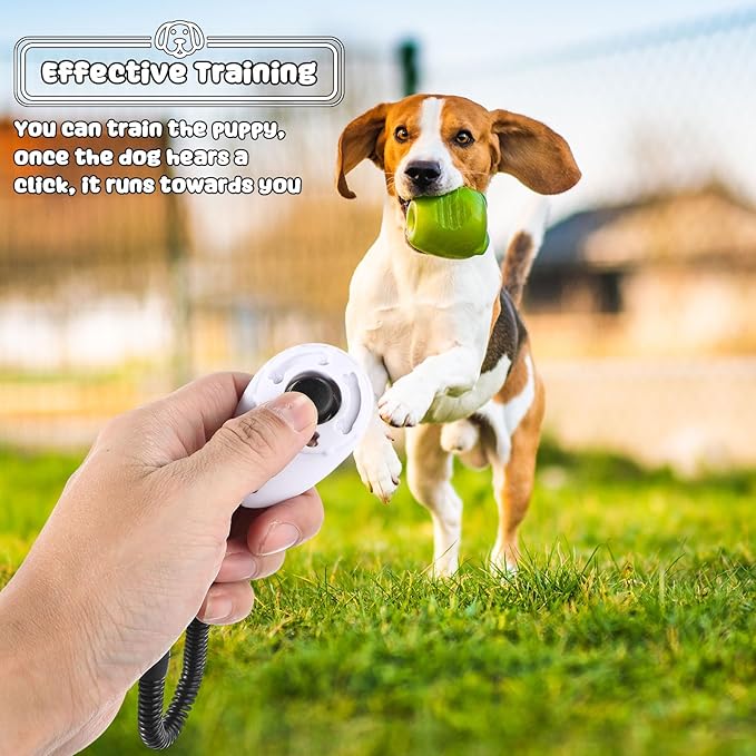 Frienda 18 Pieces Dog Training Clicker, Pet Behavioral Training Clickers with Wrist Strap for Dogs Cats Puppy Birds Horses (White)-PurrikoPets