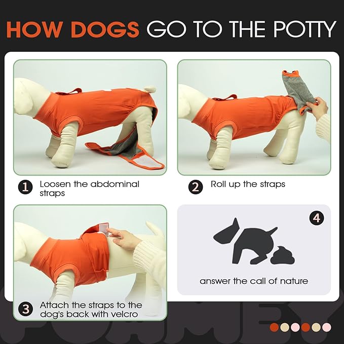 FUAMEY Dog Recovery Suit Male,Dogs Surgery Neuter Suits Puppy Spay Shirts for Female Protect Dog's Skin Anti Licking Abdominal Wounds Doggie Onesie Pet Bodysuit Alternative to Cone Orange M-PurrikoPets