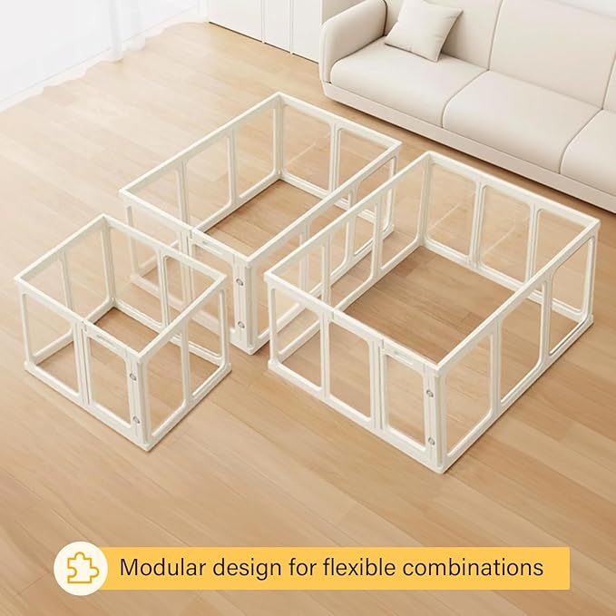 Acrylic Dog PlayPen, Clear Dog Play Pen for Puppy Cat Rabbit, Easy Assemble Pen, Preferable Small Cage, 23.6" H, 12 Pcs-PurrikoPets