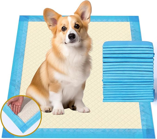 Gardner Pet Ultra Absorbent Thicker Dog Pee Pads Rugular 22"x22" Leak-Proof Odor-Control Small Blue Puppy Training Pads Full Edge-Wrapping Pad for Dogs Dogs, Puppies, Doggie, Cats, Rabbits - 50 Ct-PurrikoPets