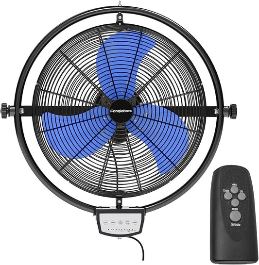 20 IN 5500 CFM Remote Control Wall Mount Fan, 3 Speed High Velocity Wall Fan with Timer, Oscillation & Tilting, Air Circulator for Garage, Commercial, Greenhouse, Warehouse & Gazebo Use, UL Listed-PurrikoPets