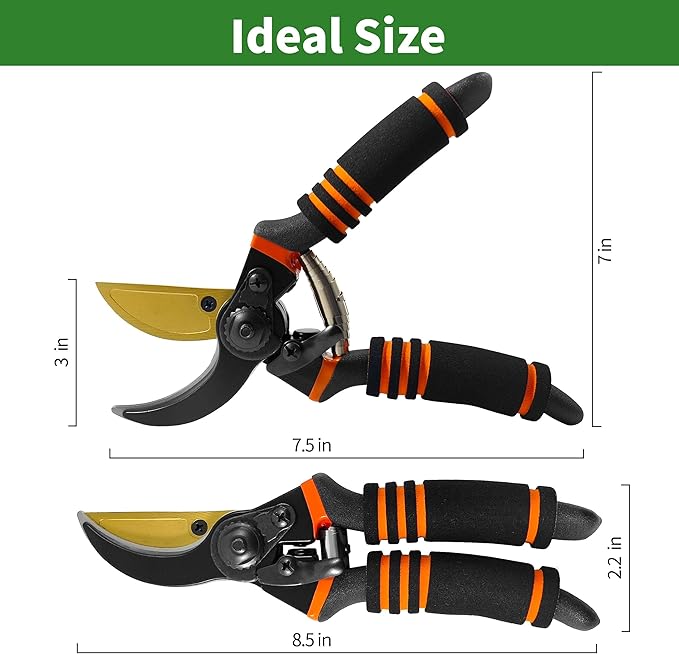 Gardening Tools – 3-in-1 Premium Garden Tool Set,Heavy Duty Pruning Shear, Trowel and Transplanter,Rust-Proof Hand Tool Set, Ideal Gardening Gifts for All (Black)-PurrikoPets