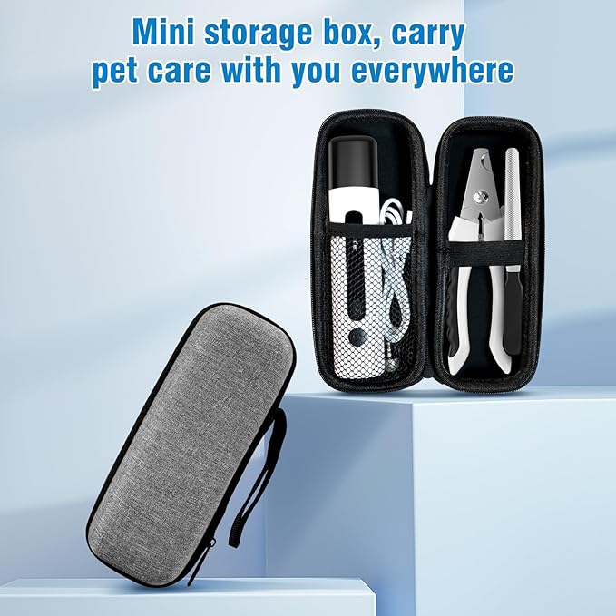 Dog Nail Grinder, 7-Speed Quiet Electric Dog Nail Trimmers, Dog Nail Clippers with Sponge Dust Collection & File for Small Medium Large Dogs, Rechargeable Pet Paw Grooming Supplies Kit-PurrikoPets