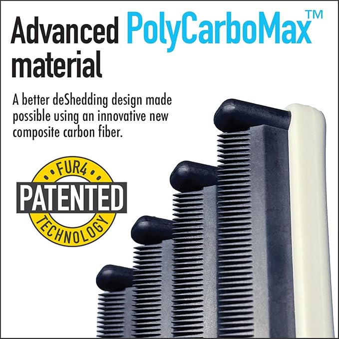 FUR4 deShedding Tool for Short Hair Cats - Innovative Cat Grooming Brush with 4 Composite Carbon Fiber Edges for Effective Fur Removal - Cat Hair Deshedder Brush for a Comfortable Grooming Experience-PurrikoPets