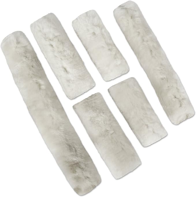 ECP Equine Comfort Products Merino Sheepskin Halter Fleece Set for Horses, 100% Natural Wool, Chafe Protection, Breathable Relief & Cushioned Comfort, Machine Washable, 6-Piece Set-PurrikoPets