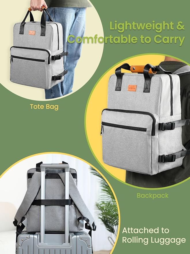 Dog Travel Bag, 25L Airline Approved Dog Travel Backpack for Pet Travel Accessories with 2 Food Storage Containers, 2 Foldable Bowls for Short Trips, Grey-PurrikoPets