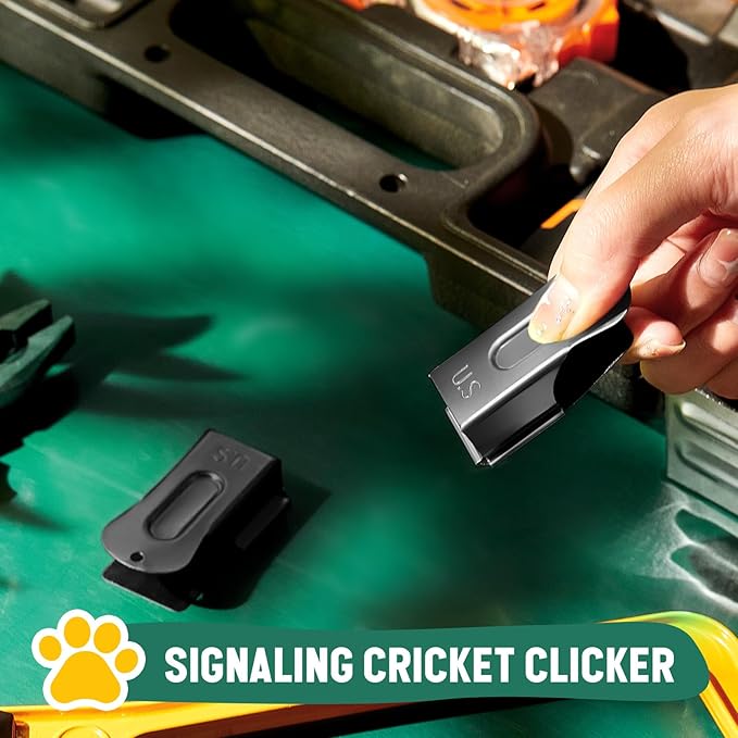 2 Pieces Brass Pet Training Clicker Signaling Cricket Clicker Metal Dog Clicker for Puppy Cats Trainer Pet Owners (Black)-PurrikoPets