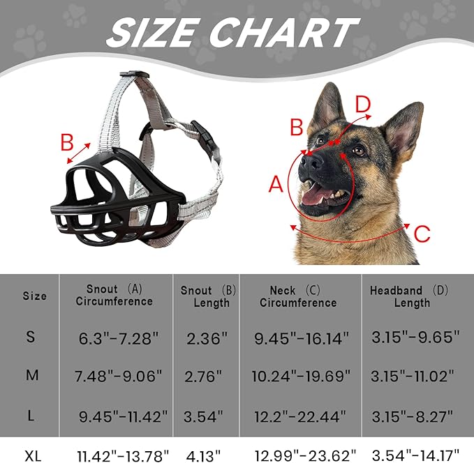 Dog Muzzle, Basket Muzzle for Small Medium Large Dogs, Anti-Biting and Chewing, Lightweight & Sturdy Cage Design, Allows Panting & Drinking, Ideal for Grooming & Training(Black Size XL)-PurrikoPets