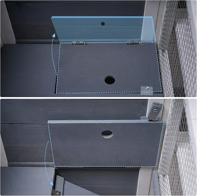 2-Story Guinea Pig Cages Wooden Indoor Rabbit Hutch Hamster Cage with Openable Roofs, Removable Tray and Wide Ramp, Small Animal Habitats for Hamsters, Guinea Pig, Ferrets, Hedgehog-PurrikoPets