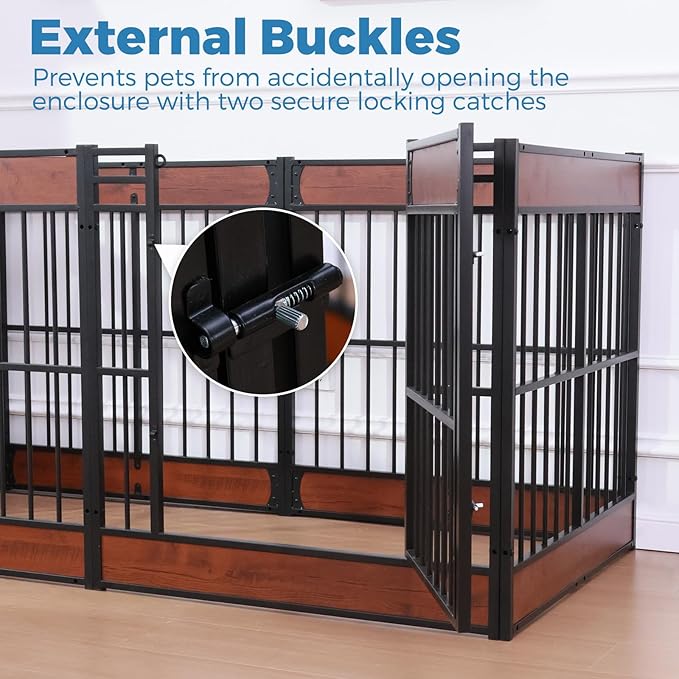 Dog Playpen, 35.4" Height Dog Pen Indoor, Heavy Duty, Safe and Sturdy, Furniture Style Puppy Pen-PurrikoPets