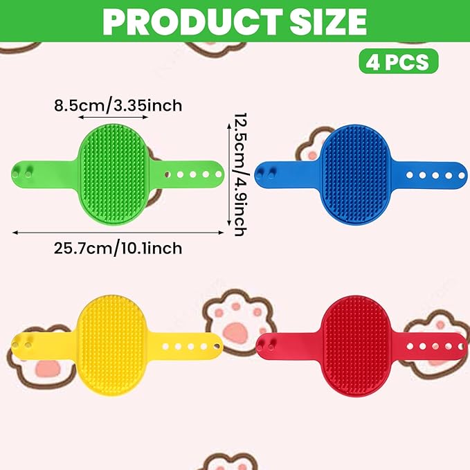 4Colors Cat Self Groomer for Indoor Cats, Wall Mounted Silicone Self Grooming Cat Brush for Long Short Hair, Cat Face Scratchers Cat Corner Massage Comb for Kitten Sofa Chair Leg Scratching Post Cover-PurrikoPets