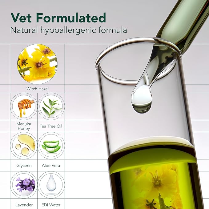 Dog Ear Cleaner Wipes - Dog Ear Infection Treatment Fast Relief from Ear Itching and Inflammation, Cat Ear Wipes Gently Remove Ear Wax Debris and Smelly-PurrikoPets