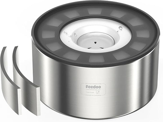 1Gallon No Spill Water Bowl for Dogs, Double-Wall Stainless Steel with Splash-Proof Paws Lid and Floating Disk, Non-Slip Base, Easy to Clean Slow Water Feeder for Large Medium Dogs-PurrikoPets