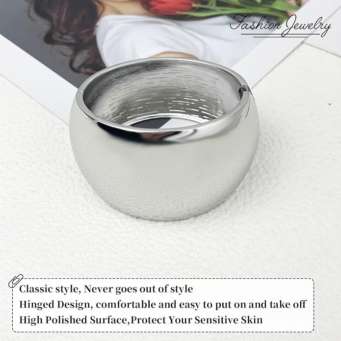 YMBYCM Chunky Bangle Bracelets for Women Trendy Wide Chunky Cuff Bracelets Wrap Bracelet