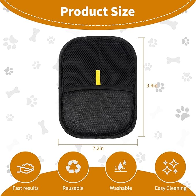 2PCS Electrostatic Pet Grooming Gloves, Reusable Hair Remover for Dog Cat Fur on Clothes Furniture Car Seat/Green-PurrikoPets