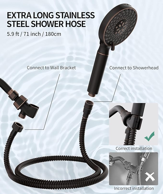 Filtered Shower Head with Handheld, High Pressure 9 Spray Mode ORB Showerhead with 4 Filters, Detachable Shower Head, Water Softener Filters Beads for Hard Water - Remove Chlorine-PurrikoPets