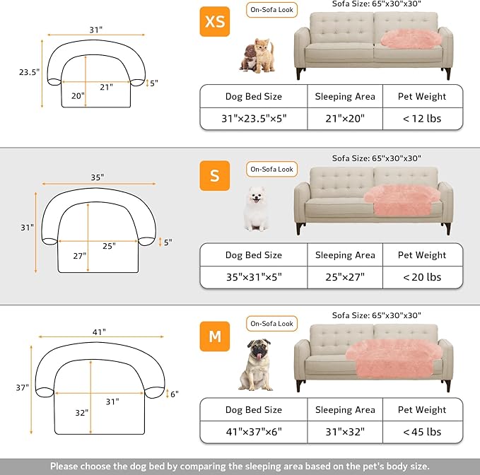 GGIB Calming Dog Bed Fluffy Plush Dog Mat for Furniture Protector with Removable Washable Cover for Large Medium Small Dogs and Cats (Small(35x31x5),Pink)-PurrikoPets