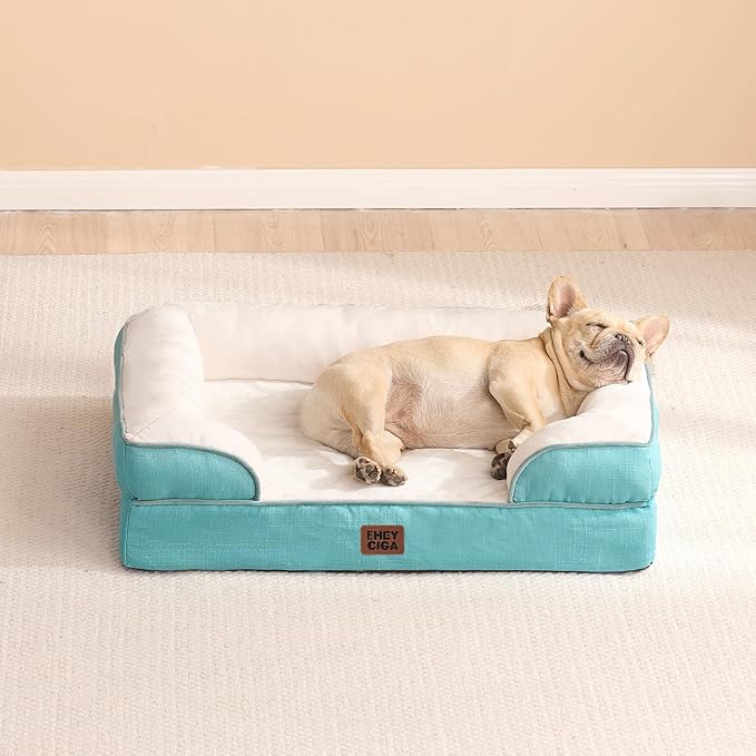 EHEYCIGA Orthopedic Dog Bed, Waterproof Memory Foam, Turquoise Blue, 30"L x 20"W x 6.5"Th-PurrikoPets