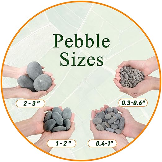 45 LB Mexican Beach Pebbles, 0.4-1 Inch Natural Unpolished Bulk Rocks, Decorative River Rocks for Landscaping Garden Paving Plant, Rocks for Walkways and Outdoor Decorative Stone, Grey-PurrikoPets