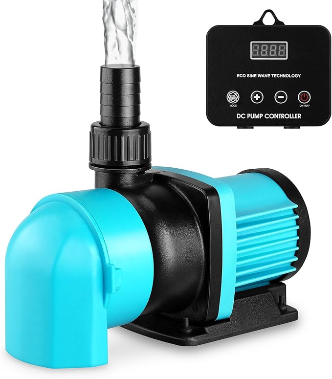 1850GPH Aquarium Return pump with LCD display controller, 55W DC 24V aquarium pump for saltwater freshwater aquarium,fish tank,sump,20 speeds ECO Quiet Submersible and inline pump.-PurrikoPets