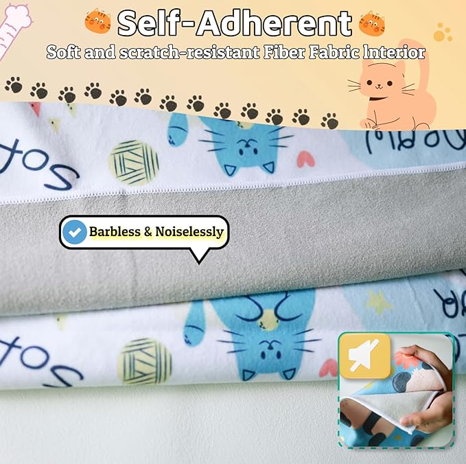 27.6" Cat Wrap for Grooming-Premium Cat Grooming Wrap Cat Restraint for Nail Clipping, Self-Adherent Soft Cat Blanket to Wrap Cat Anti-Scratch Anti-Escape Grooming Bag (White, XL(Within 17lbs))-PurrikoPets