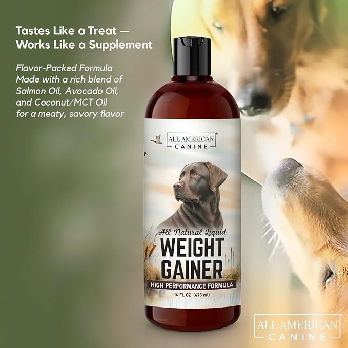 Dog Weight Gainer Liquid – High Calorie Dog Food Supplement for Rapid Weight Gain, Mass, and Recovery – Appetite Stimulant – 60 Servings-PurrikoPets