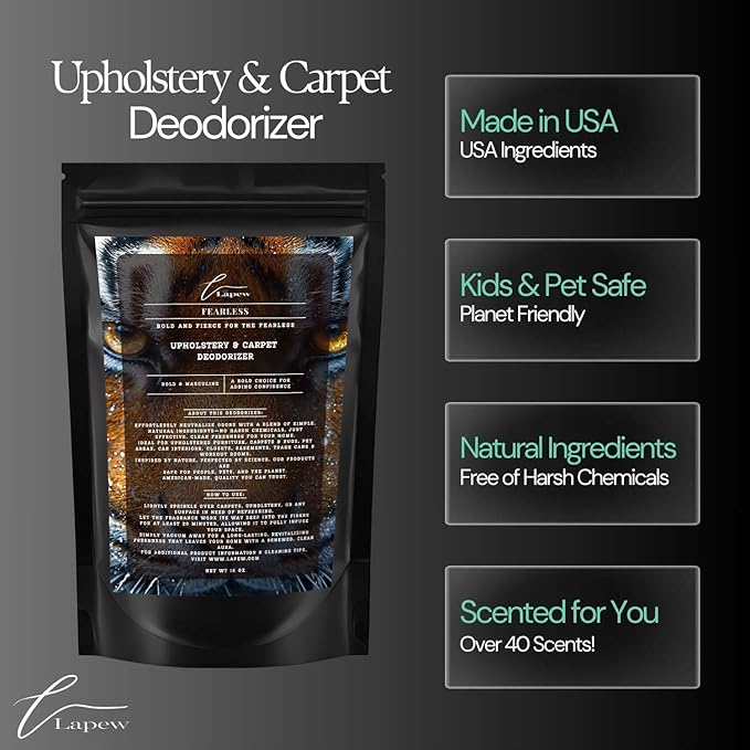 Fearless Carpet Freshener Powder: Powerful Odor Eliminator for Home, Upholstery Deodorizer, Carpet Deodorizer, Pet Urine, Cat Litter Box - Fearless Fragrance-PurrikoPets
